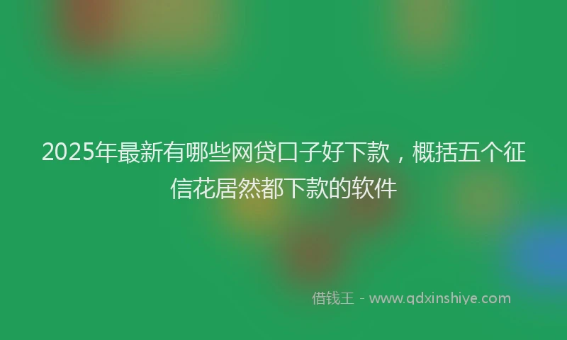 2025年最新有哪些网贷口子好下款，概括五个征信花居然都下款的软件
