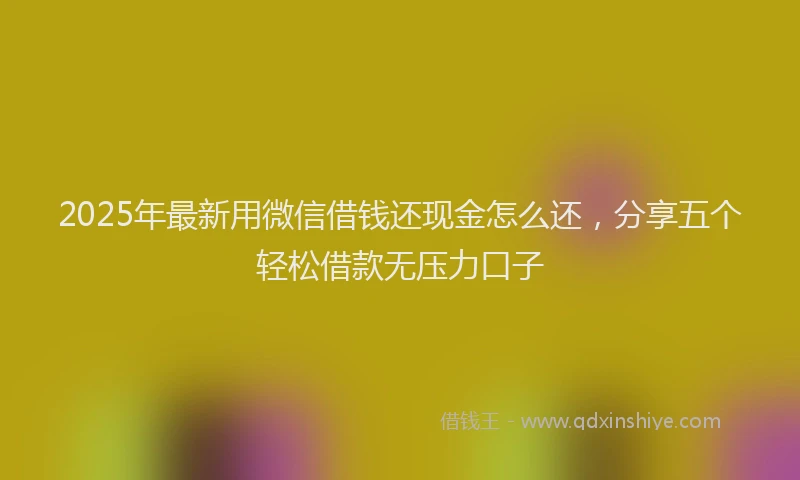 2025年最新用微信借钱还现金怎么还，分享五个轻松借款无压力口子