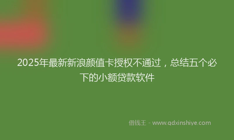 2025年最新新浪颜值卡授权不通过，总结五个必下的小额贷款软件