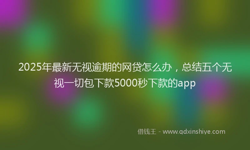 2025年最新无视逾期的网贷怎么办，总结五个无视一切包下款5000秒下款的app