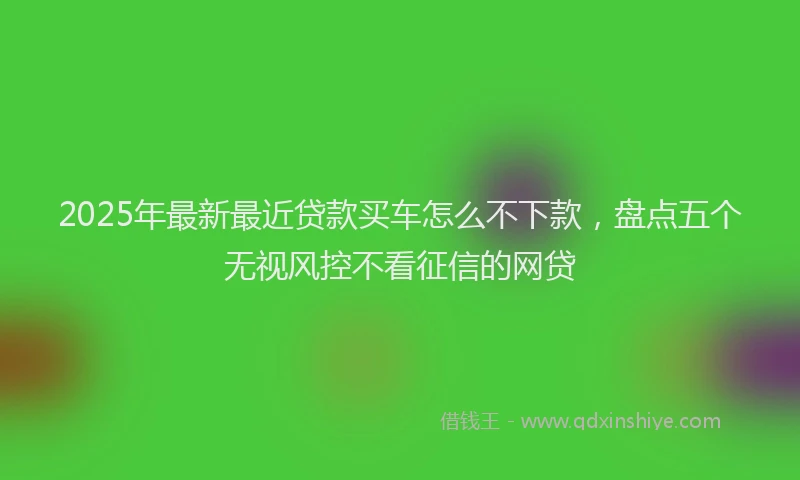 2025年最新最近贷款买车怎么不下款，盘点五个无视风控不看征信的网贷