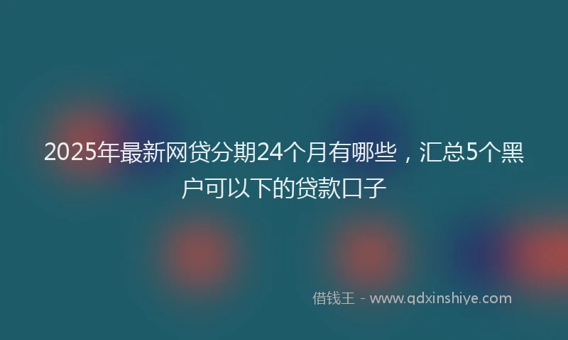 2025年最新网贷分期24个月有哪些，汇总5个黑户可以下的贷款口子