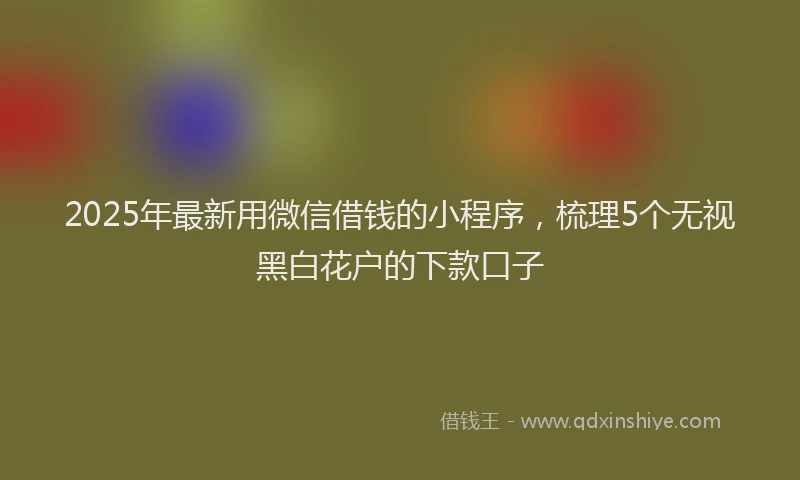 2025年最新用微信借钱的小程序，梳理5个无视黑白花户的下款口子