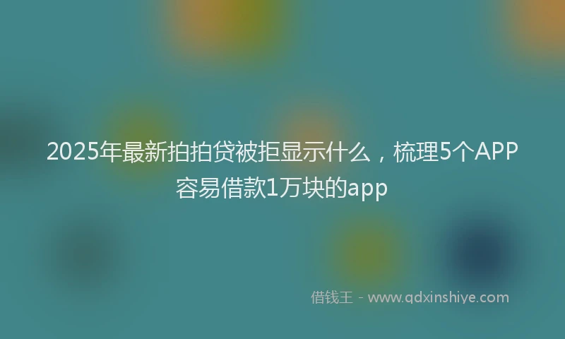 2025年最新拍拍贷被拒显示什么，梳理5个APP容易借款1万块的app