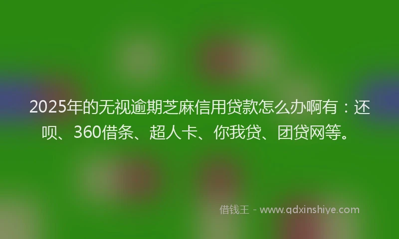 2025年的无视逾期芝麻信用贷款怎么办啊有：还呗、360借条、超人卡、你我贷、团贷网等。