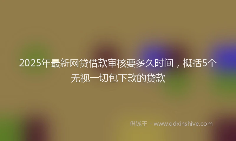 2025年最新网贷借款审核要多久时间，概括5个无视一切包下款的贷款