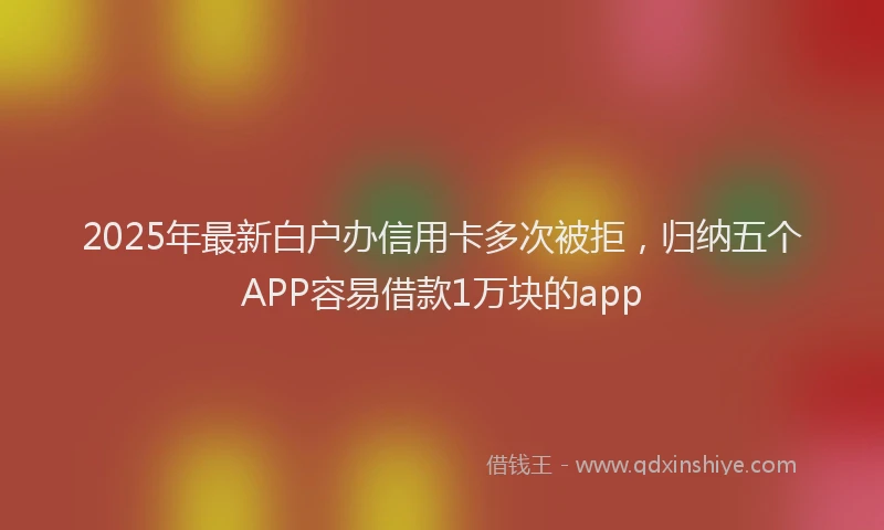 2025年最新白户办信用卡多次被拒，归纳五个APP容易借款1万块的app