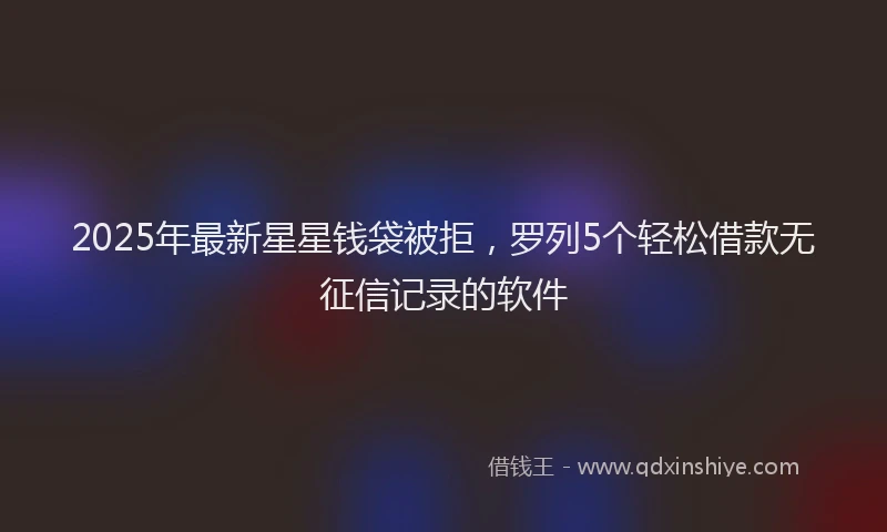 2025年最新星星钱袋被拒，罗列5个轻松借款无征信记录的软件