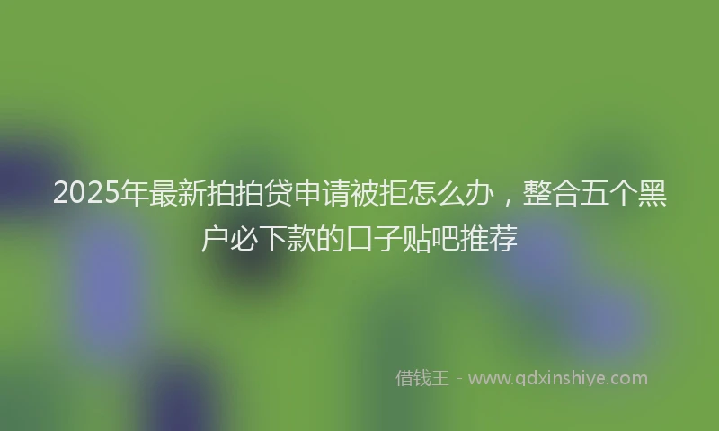 2025年最新拍拍贷申请被拒怎么办，整合五个黑户必下款的口子贴吧推荐