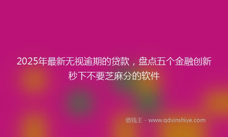 2025年最新无视逾期的贷款，盘点五个金融创新秒下不要芝麻分的软件