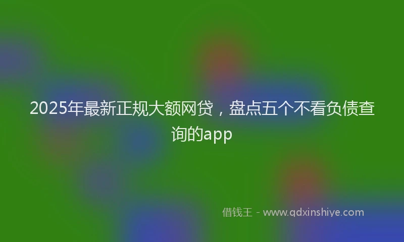 2025年最新正规大额网贷，盘点五个不看负债查询的app