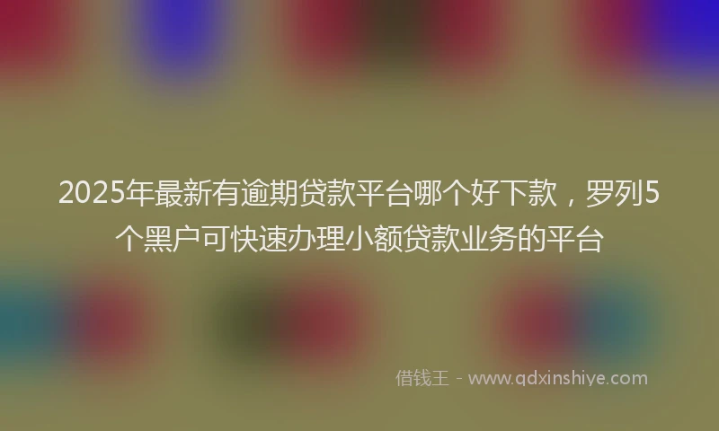 2025年最新有逾期贷款平台哪个好下款，罗列5个黑户可快速办理小额贷款业务的平台