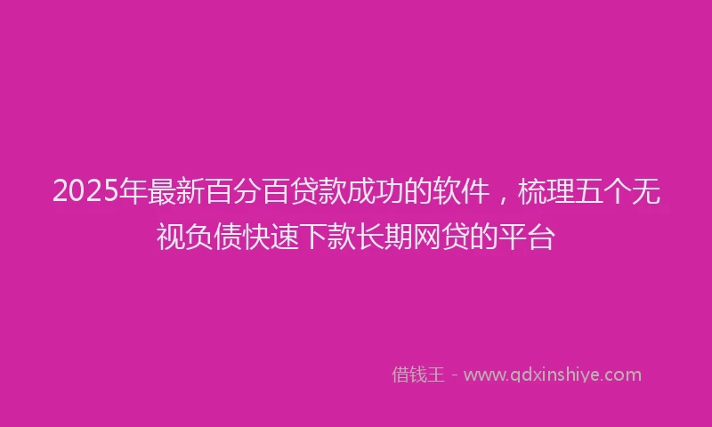 2025年最新百分百贷款成功的软件，梳理五个无视负债快速下款长期网贷的平台