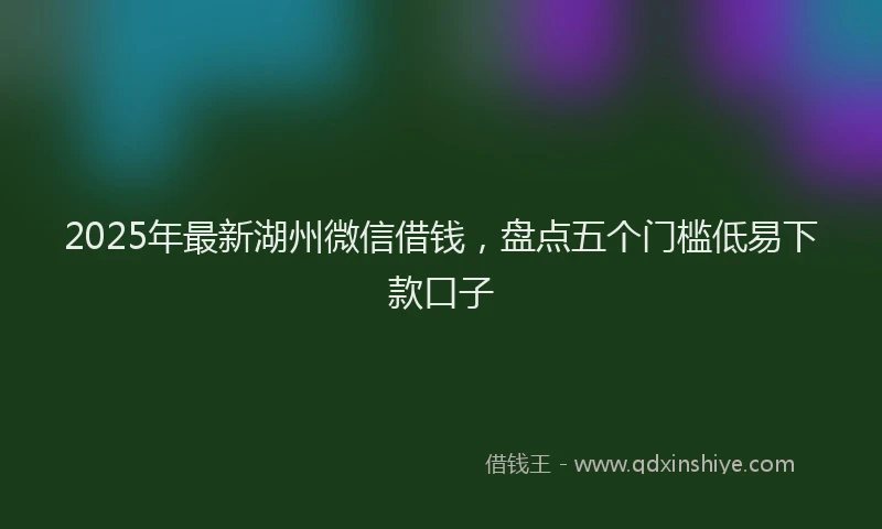 2025年最新湖州微信借钱，盘点五个门槛低易下款口子