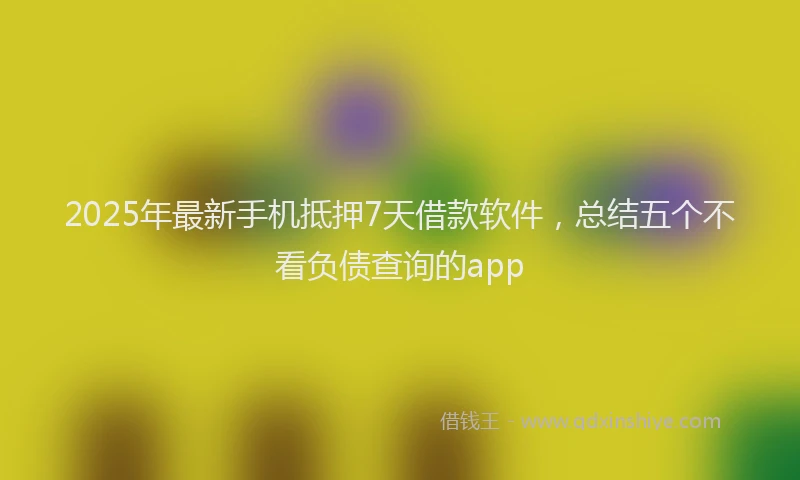 2025年最新手机抵押7天借款软件，总结五个不看负债查询的app