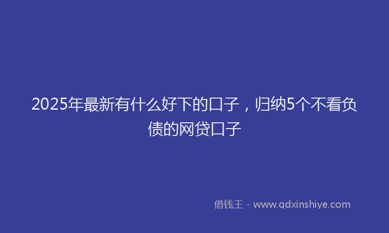 2025年最新有什么好下的口子，归纳5个不看负债的网贷口子