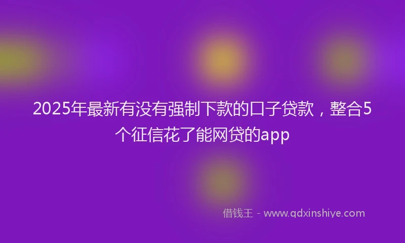 2025年最新有没有强制下款的口子贷款，整合5个征信花了能网贷的app