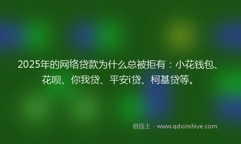 2025年的网络贷款为什么总被拒有：小花钱包、花呗、你我贷、平安i贷、柯基贷等。
