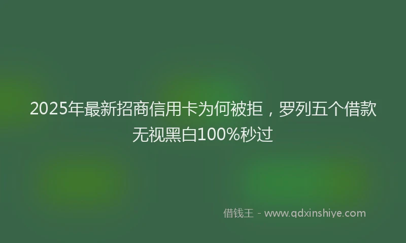 2025年最新招商信用卡为何被拒，罗列五个借款无视黑白100%秒过