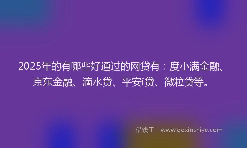 2025年的有哪些好通过的网贷有：度小满金融、京东金融、滴水贷、平安i贷、微粒贷等。