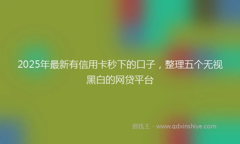 2025年最新有信用卡秒下的口子，整理五个无视黑白的网贷平台