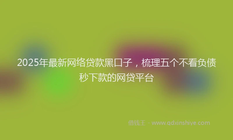 2025年最新网络贷款黑口子，梳理五个不看负债秒下款的网贷平台