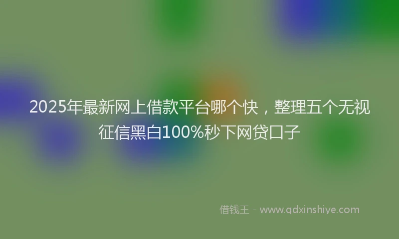 2025年最新网上借款平台哪个快，整理五个无视征信黑白100%秒下网贷口子
