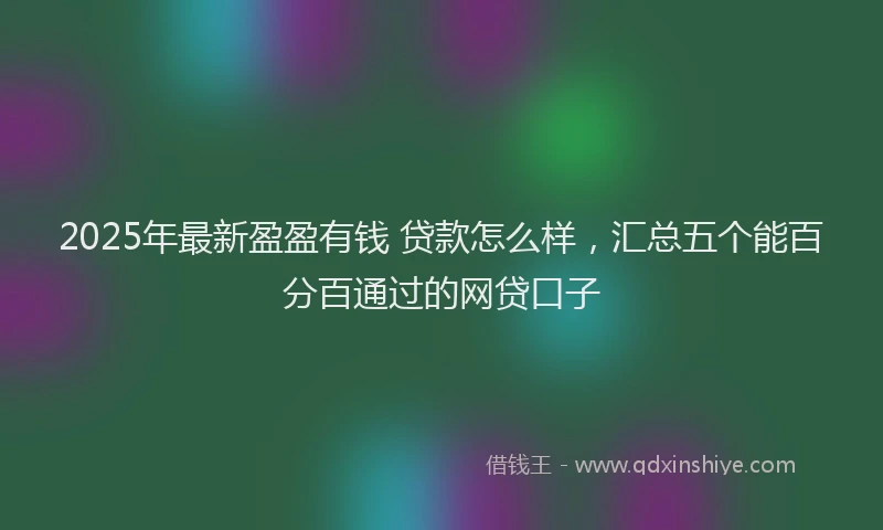 2025年最新盈盈有钱 贷款怎么样，汇总五个能百分百通过的网贷口子