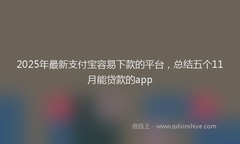 2025年最新支付宝容易下款的平台，总结五个11月能贷款的app