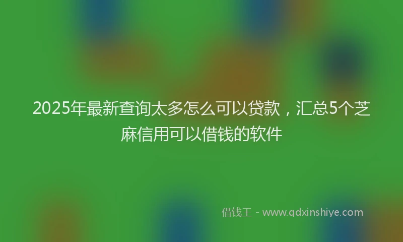 2025年最新查询太多怎么可以贷款，汇总5个芝麻信用可以借钱的软件