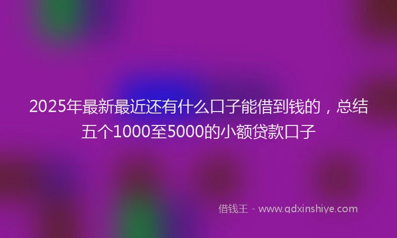 2025年最新最近还有什么口子能借到钱的，总结五个1000至5000的小额贷款口子