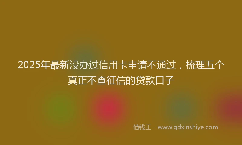2025年最新没办过信用卡申请不通过，梳理五个真正不查征信的贷款口子