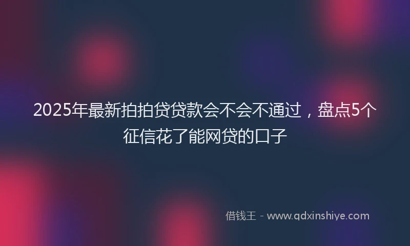 2025年最新拍拍贷贷款会不会不通过，盘点5个征信花了能网贷的口子