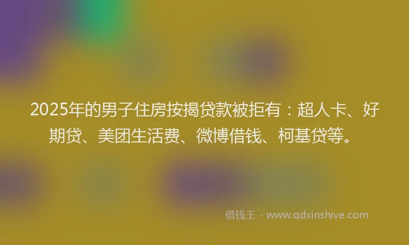 2025年的男子住房按揭贷款被拒有：超人卡、好期贷、美团生活费、微博借钱、柯基贷等。