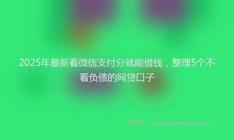 2025年最新看微信支付分就能借钱，整理5个不看负债的网贷口子
