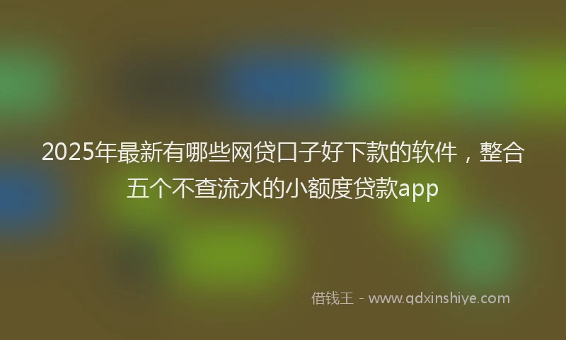 2025年最新有哪些网贷口子好下款的软件，整合五个不查流水的小额度贷款app