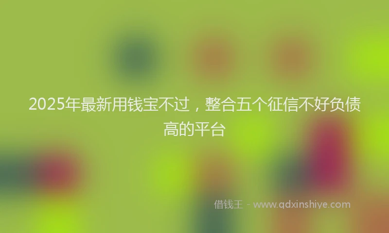 2025年最新用钱宝不过，整合五个征信不好负债高的平台
