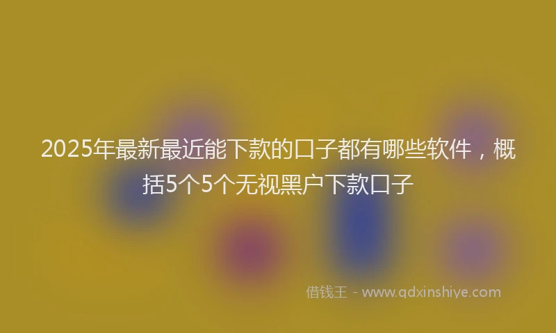2025年最新最近能下款的口子都有哪些软件，概括5个5个无视黑户下款口子