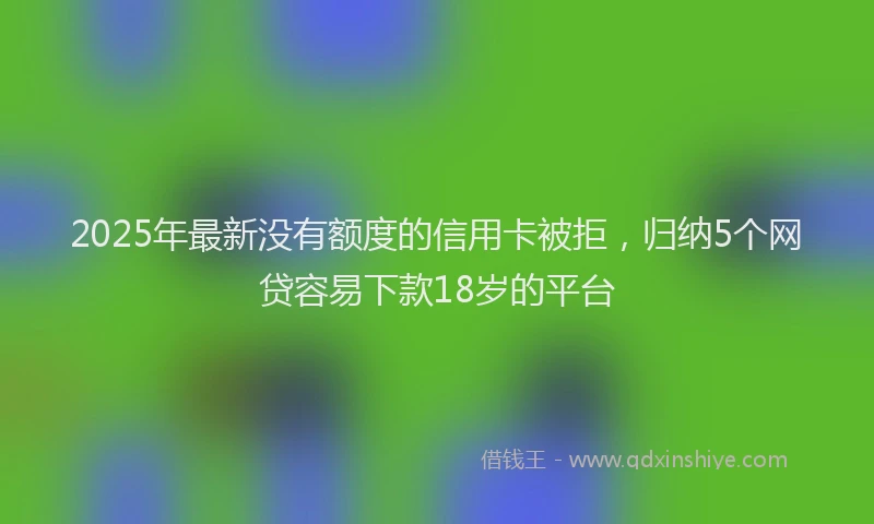 2025年最新没有额度的信用卡被拒，归纳5个网贷容易下款18岁的平台
