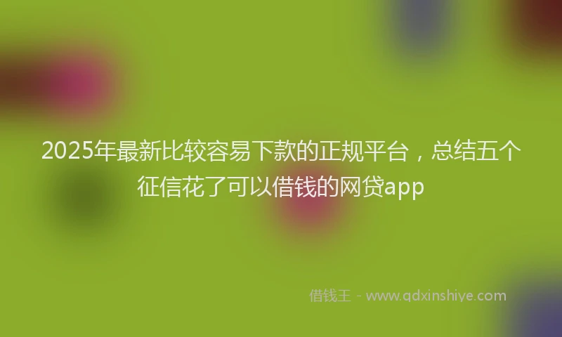 2025年最新比较容易下款的正规平台，总结五个征信花了可以借钱的网贷app