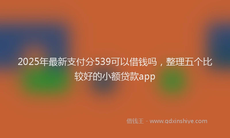 2025年最新支付分539可以借钱吗，整理五个比较好的小额贷款app