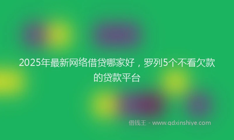 2025年最新网络借贷哪家好，罗列5个不看欠款的贷款平台