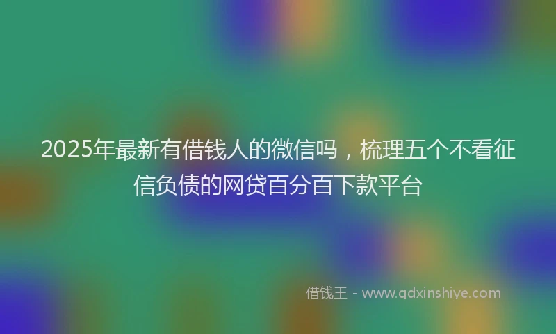2025年最新有借钱人的微信吗，梳理五个不看征信负债的网贷百分百下款平台