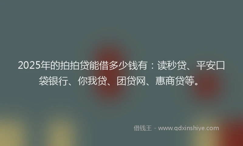 2025年的拍拍贷能借多少钱有：读秒贷、平安口袋银行、你我贷、团贷网、惠商贷等。