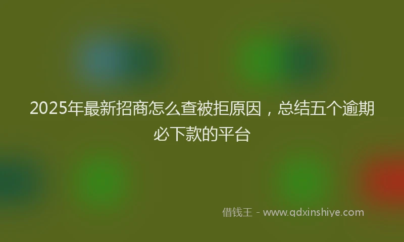 2025年最新招商怎么查被拒原因，总结五个逾期必下款的平台