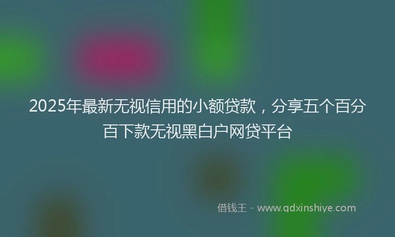 2025年最新无视信用的小额贷款，分享五个百分百下款无视黑白户网贷平台