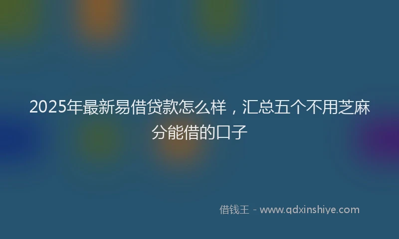 2025年最新易借贷款怎么样，汇总五个不用芝麻分能借的口子