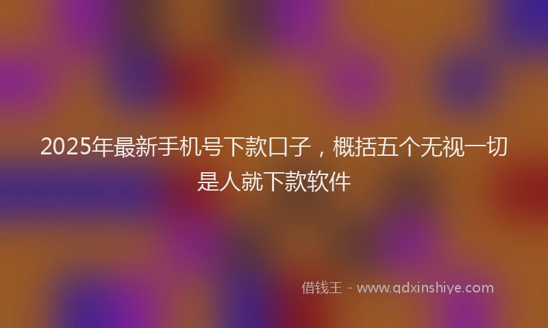 2025年最新手机号下款口子，概括五个无视一切是人就下款软件