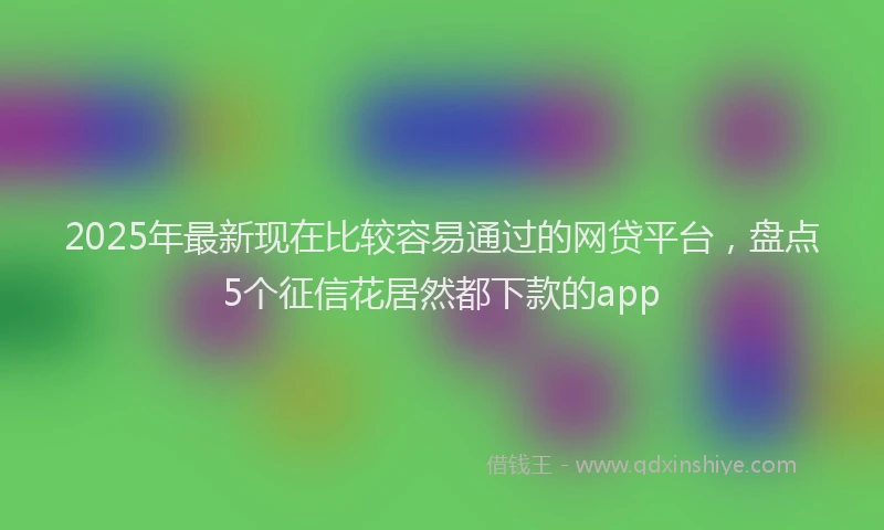 2025年最新现在比较容易通过的网贷平台，盘点5个征信花居然都下款的app