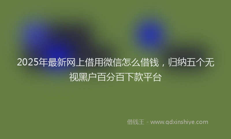2025年最新网上借用微信怎么借钱，归纳五个无视黑户百分百下款平台